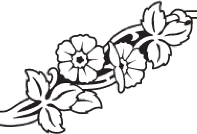 Blue Flower Clipart Funeral - Line Art (640x480)