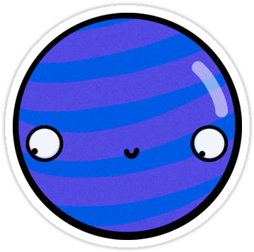 "neptune Sticker" Stickers By - Kawaii Neptune Planet (375x360)
