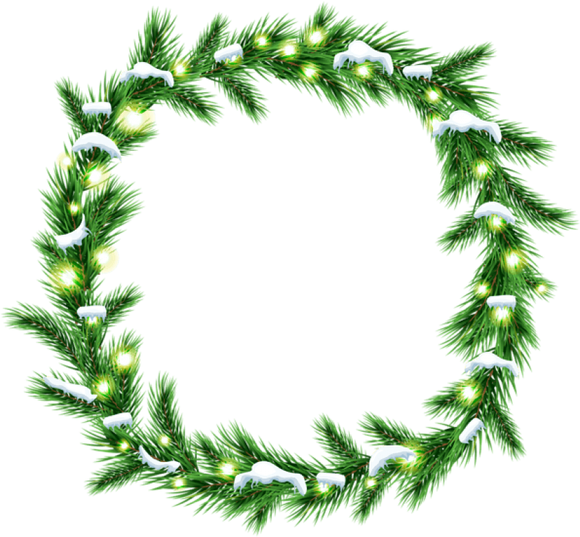 Christmas Snowy Wreath Png Png - Christmas Snowy Wreath Png Png (850x785)
