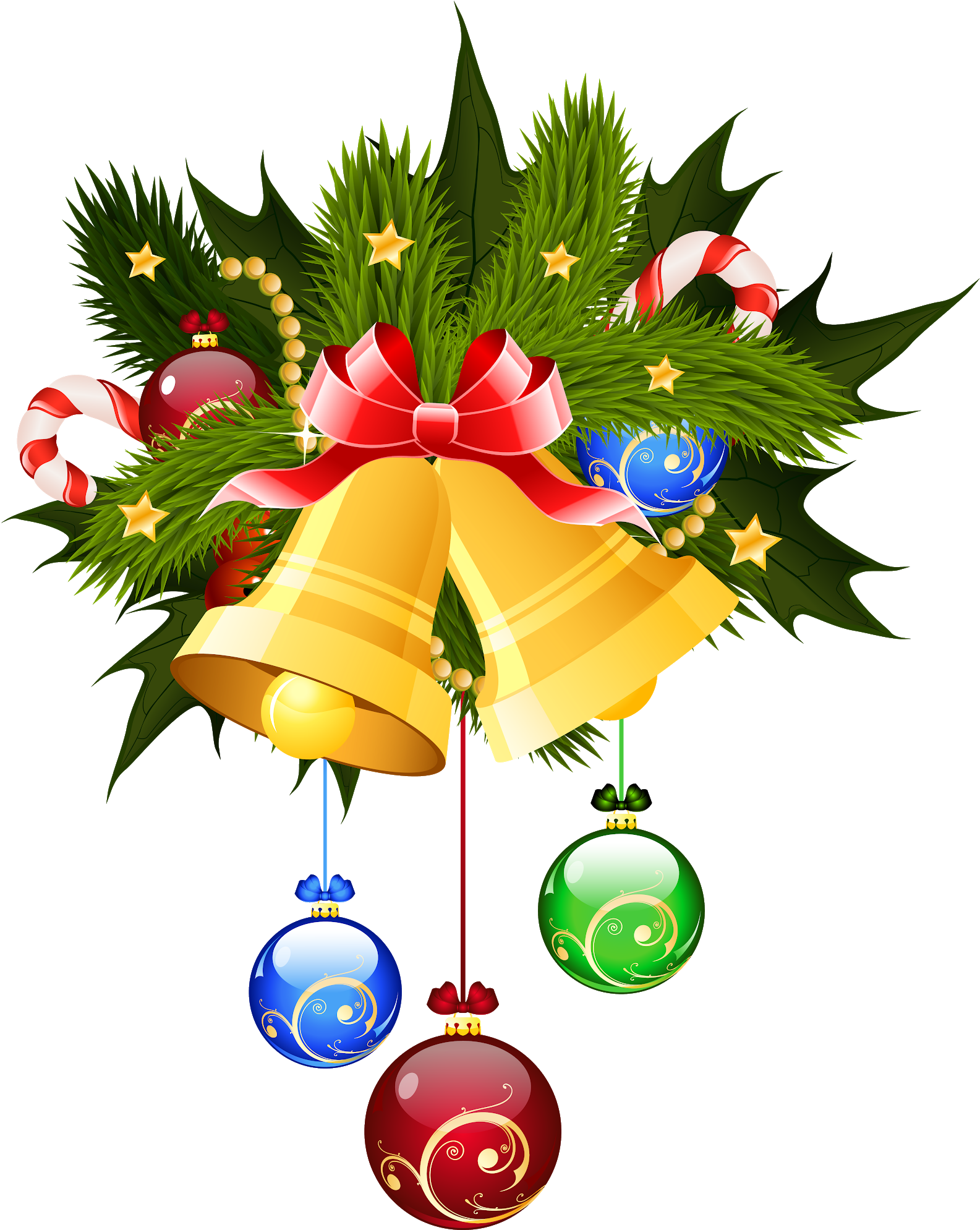 Christmas Tree Clipart, Christmas Graphics, Decoupage, - Christmas Bell Images Png (1631x2048)