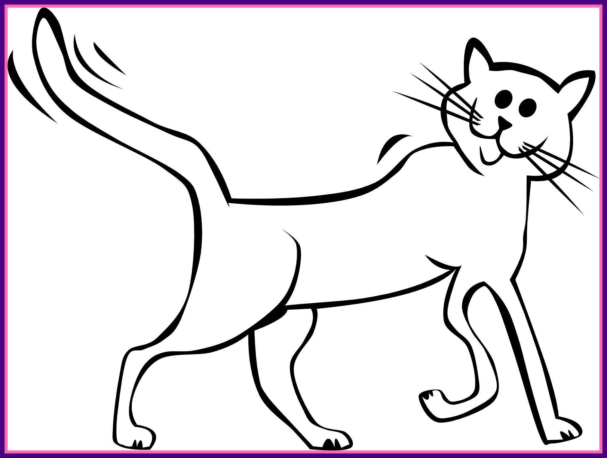 Fascinating Cat And Kitten Best Pic For Ⓒ - Clipart Of Animals Black And White (2019x1525)