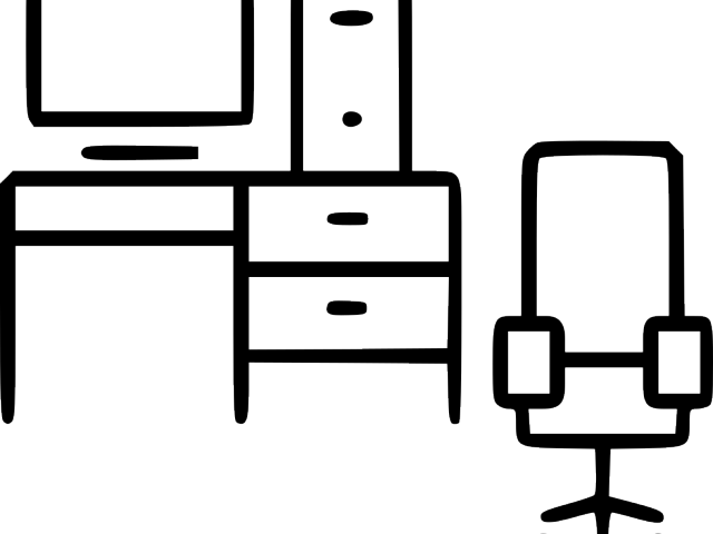 Furniture Clipart Computer Desk - Furniture Png Icon (640x480)