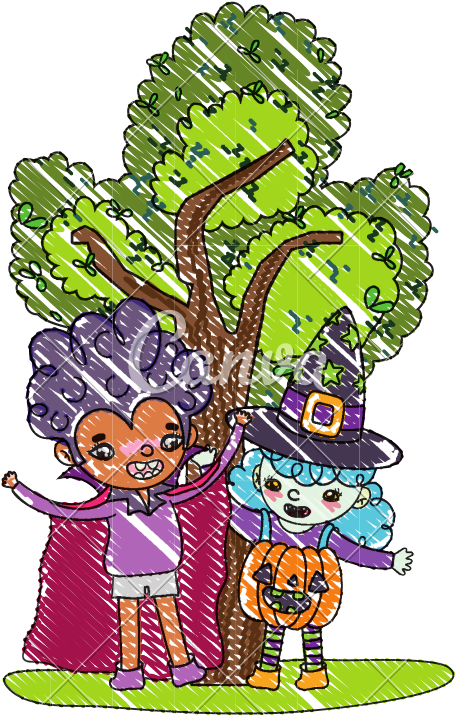 Grated Vampire Boy And Pumpkin Girl Costumes - Cartoon (800x800)