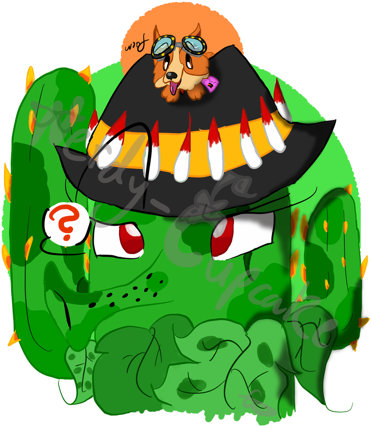 [art Trade] The Cactoos And The Corgi By Nerdy-cupcake - Illustration (751x1063)