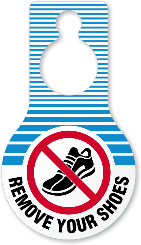 Zoom, Price, Buy - Please Remove Your Shoes Sign Template (460x800)