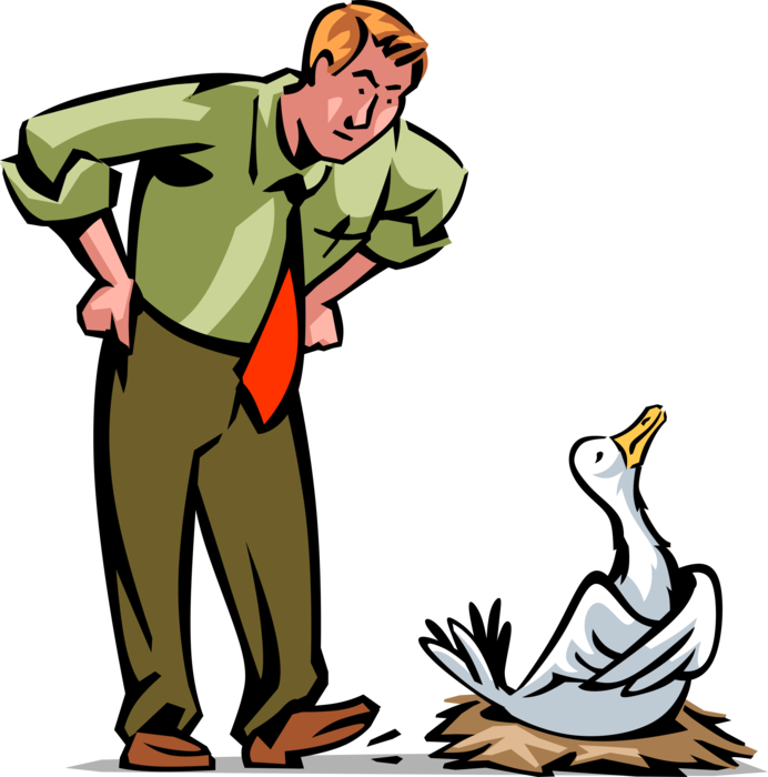 Goose Clipart Golden Egg - Cartoon (692x700)