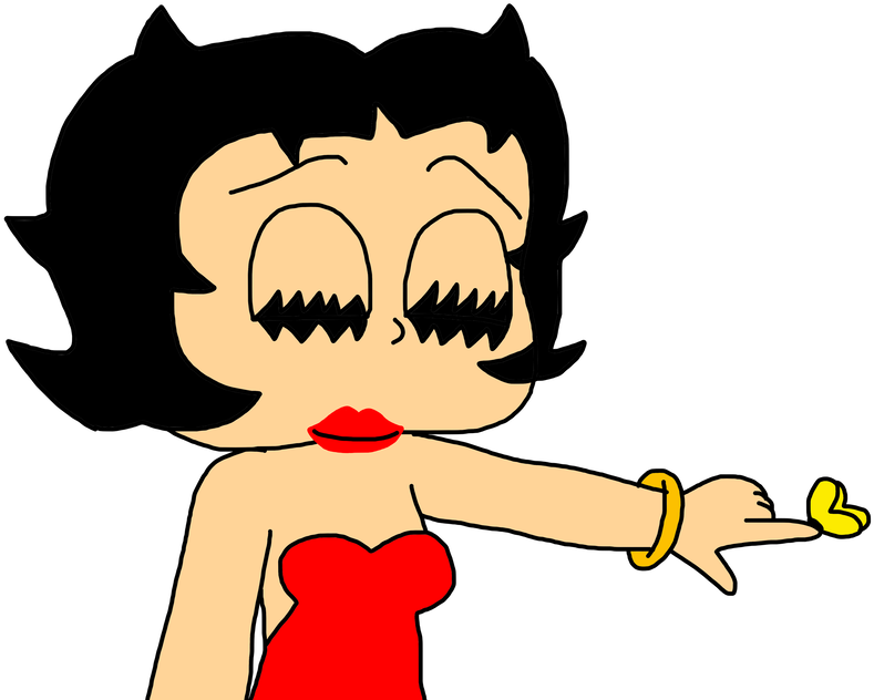 Betty Boop With Butterfly By Mega Shonen One 64 - Cartoon (894x894)