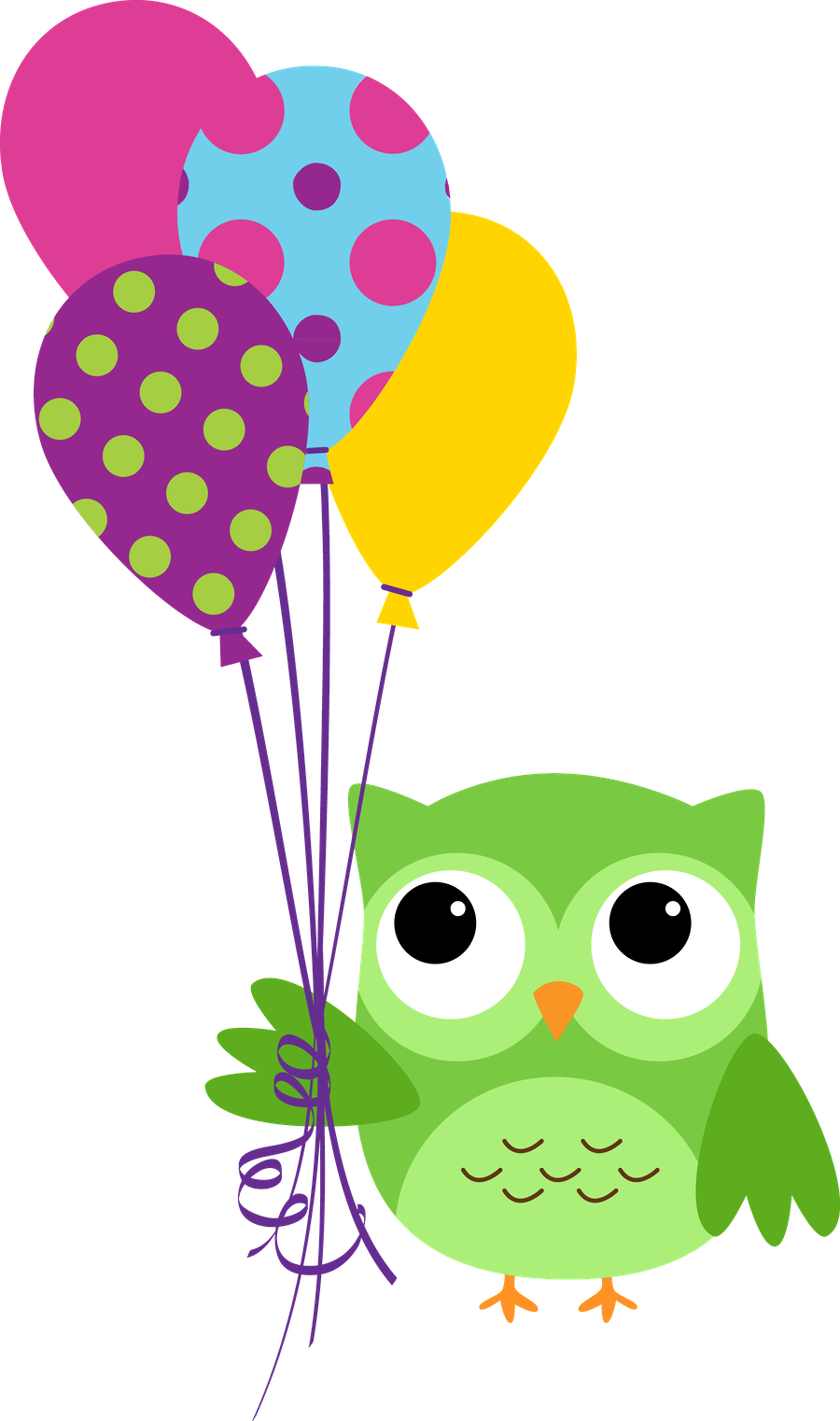 Corujas Minus Smiley Faces Pinterest Owl Clip - Buho Con Globos Dibujo (900x1522)