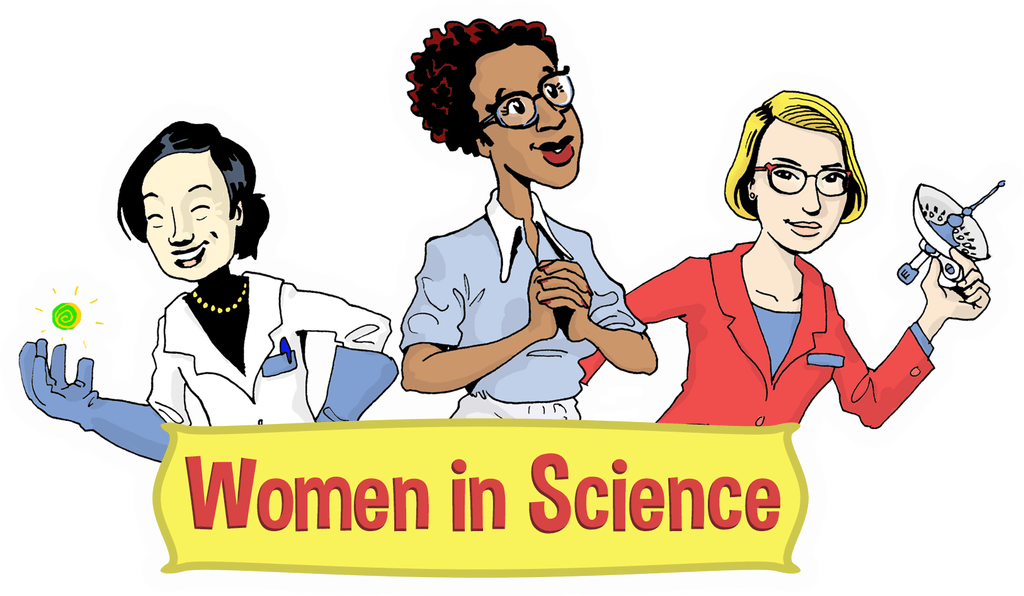 Tech Clipart Female - Women In Science Cartoon (1024x596)