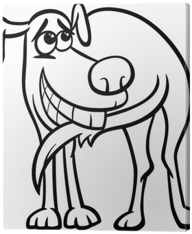 Dog Chasing Tail Coloring Page Canvas Print • Pixers® - Cane Che Si Morde La Coda (400x400)