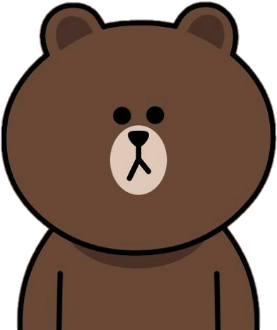 Bear Brown Line Friends Png (480x518)