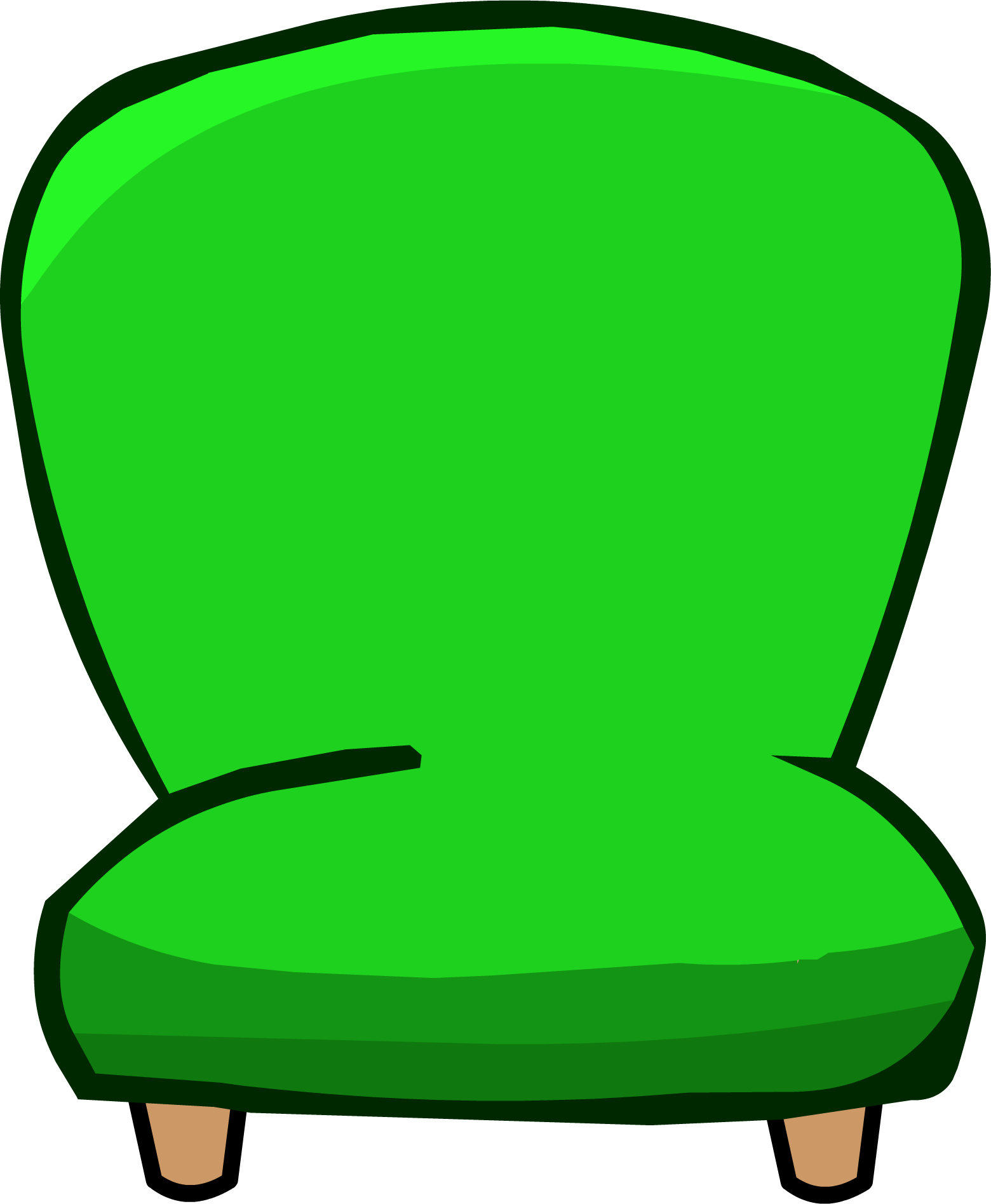 Furniture Clipart Green Chair - Club Penguin Chair (1560x1896)
