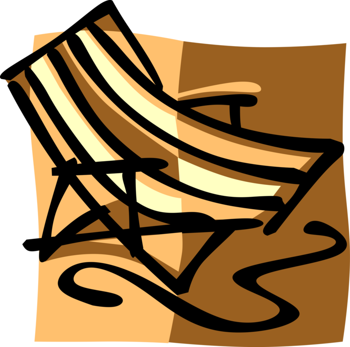 Vector Illustration Of Lawn Or Deck Chair Or Beach - Vector Illustration Of Lawn Or Deck Chair Or Beach (706x700)