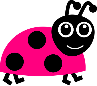 Ladybug, Ladybird, Ladybird Beetle - Pink Lady Bug Clipart (381x340)