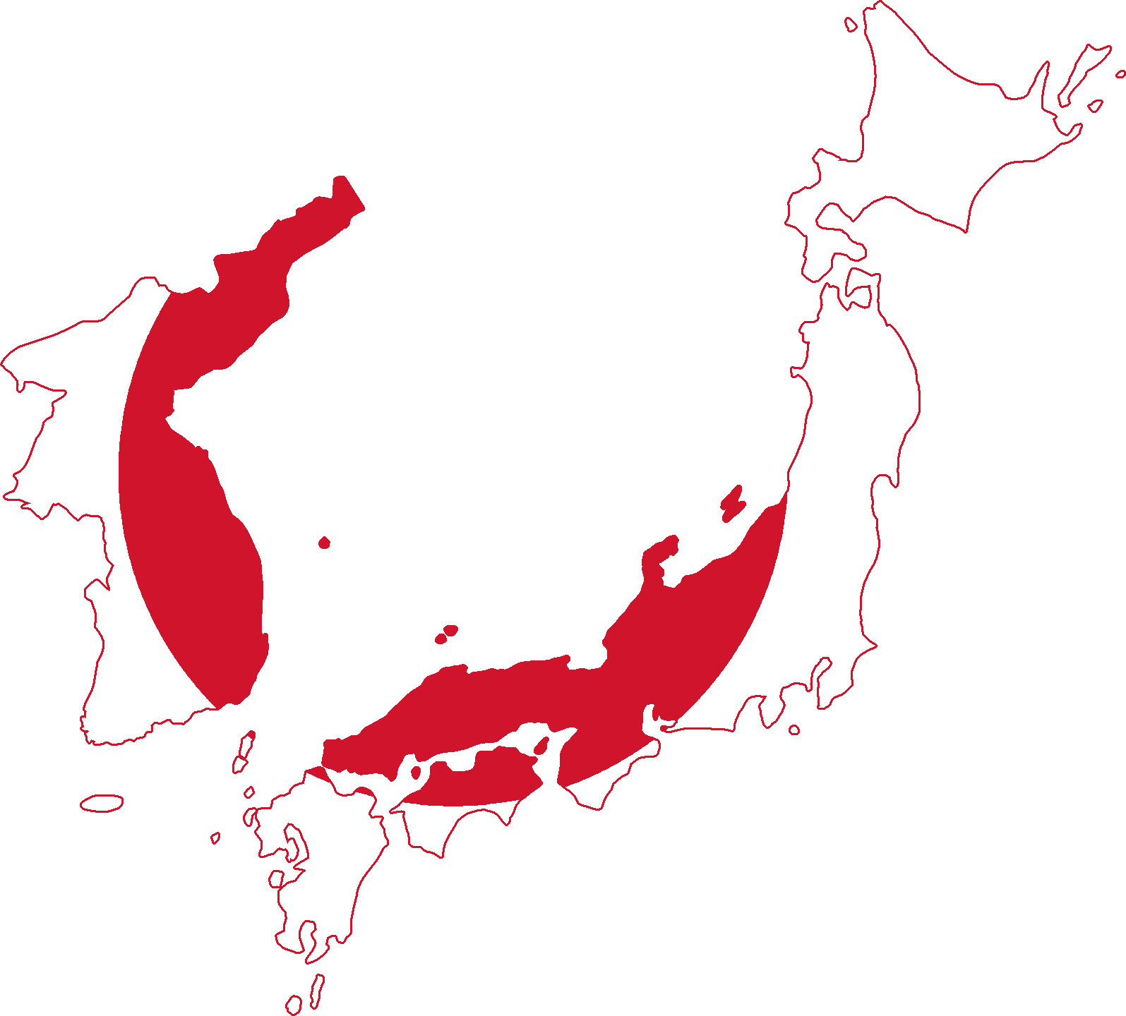 Flag Map Of Japan And Korea - Japanese Empire Flag Map (1595x1440)
