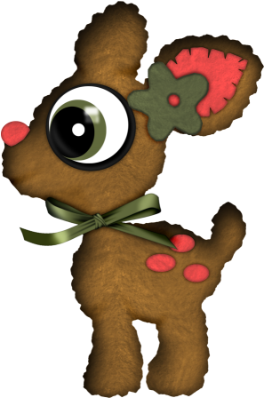 Christmas Reindeer Clip Art - Cartoon (379x490)