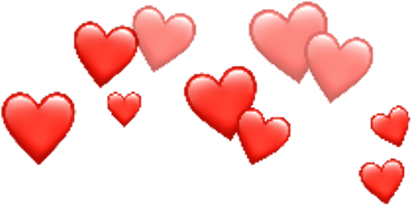 Free Png Download Red Heart Crown Png Images Background - Emoji Heart Crown Png (850x426)