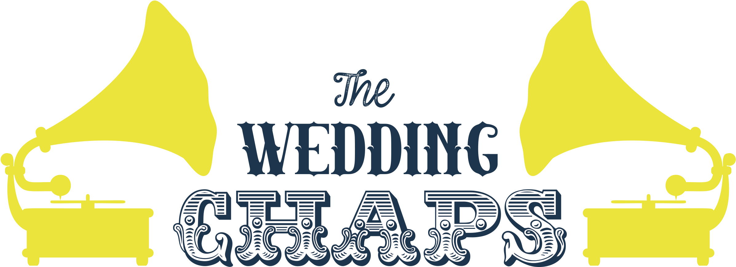Two Yellow Gramophones And The Wedding Chaps Type On - Two Yellow Gramophones And The Wedding Chaps Type On (2576x1019)