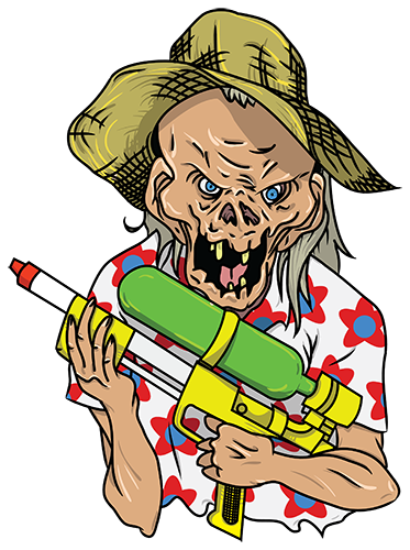 Summertime Crypt Keeper Sticker - Cartoon (373x500)
