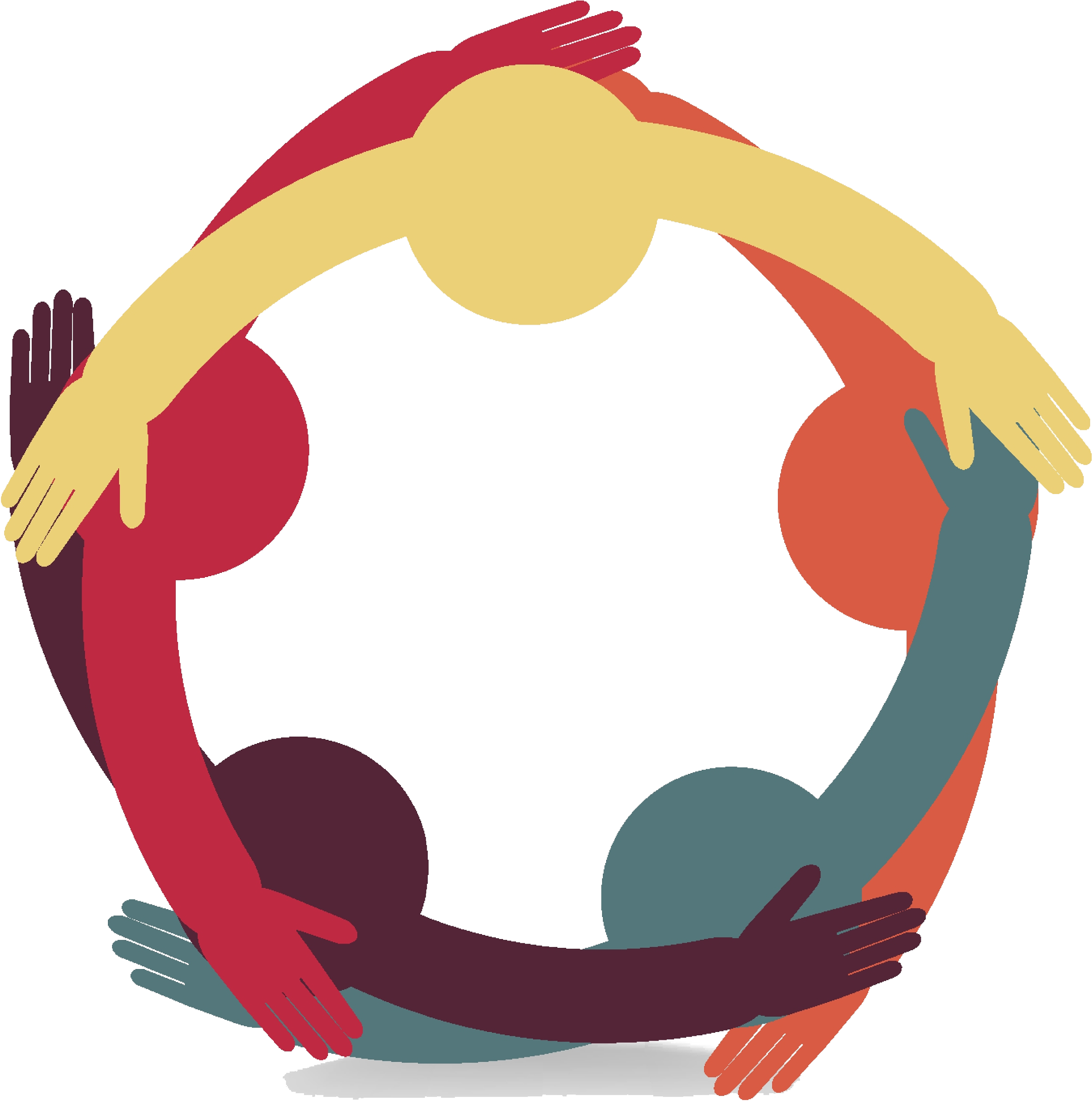 Community Spiritual Clearing Meeting - Connected Hands Clipart (3600x3512)