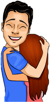 Hug Day - Cartoon (415x415)