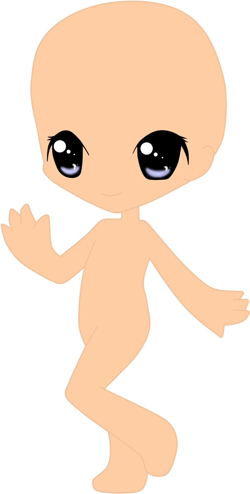 Chibi Clipart Chibi Anime - Anime Chibi Base Png (1000x1735)