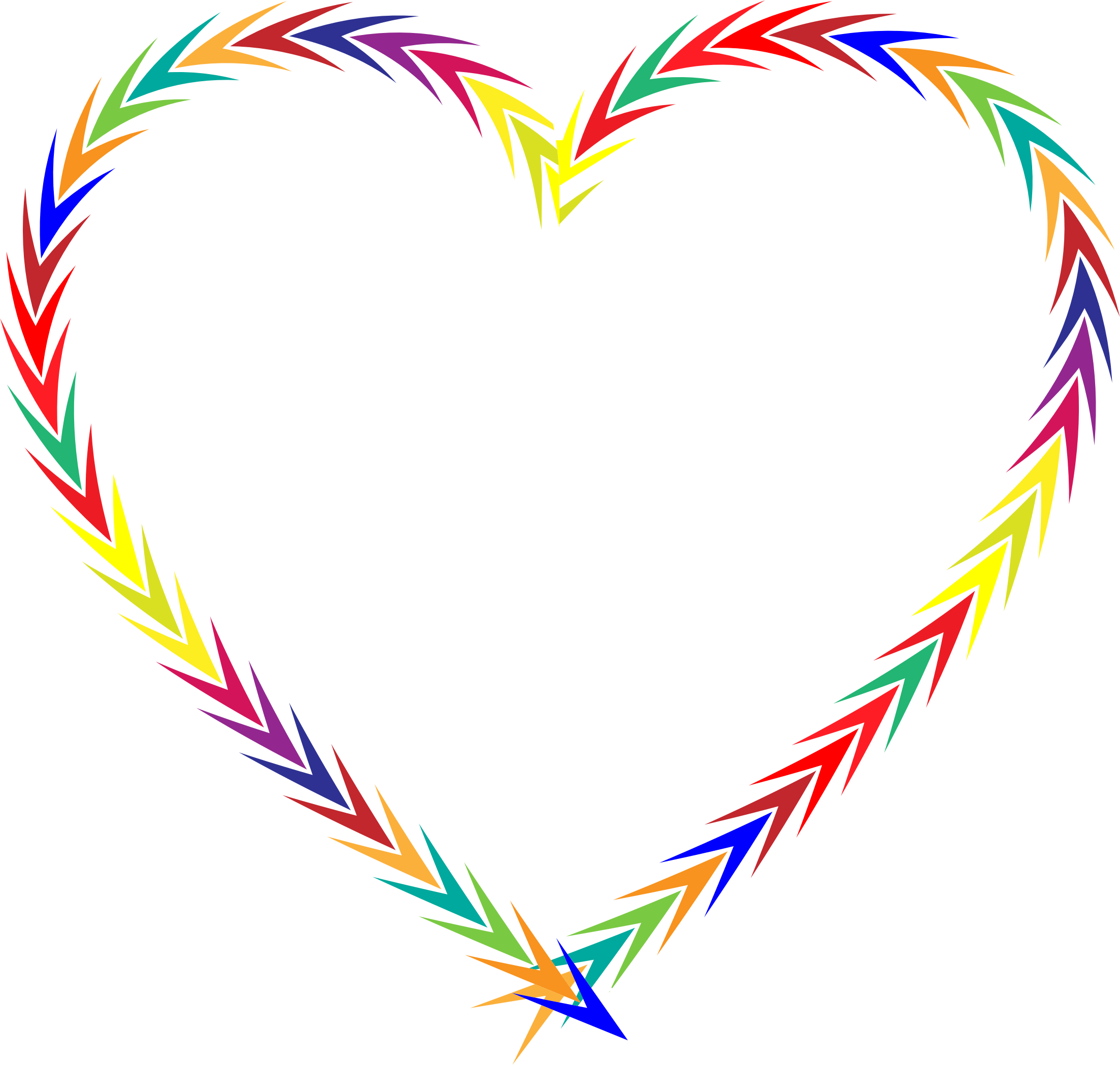 Colorful Heart With Arrow Svg - Heart Colorful Transparent (2206x2098)