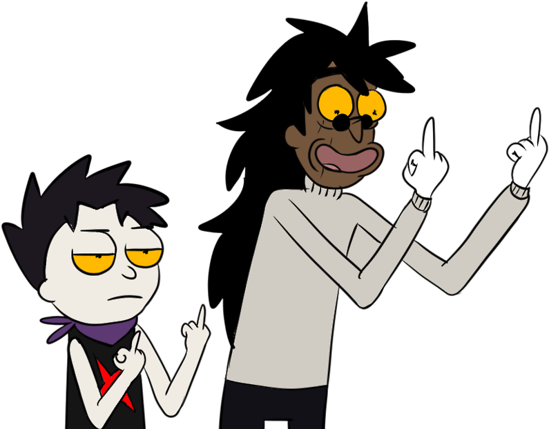 “flip 'em Off Raymesis I Told Them This Means Peace - Cartoon (1280x716)