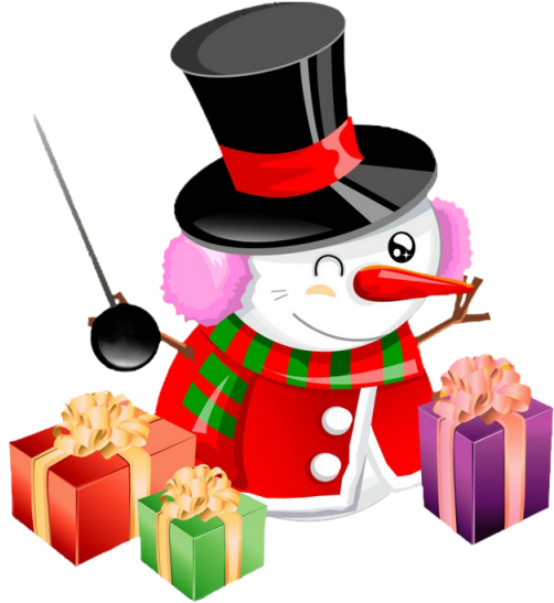 Tube De Noel - Clipart Cute Christmas Snowman (517x556)