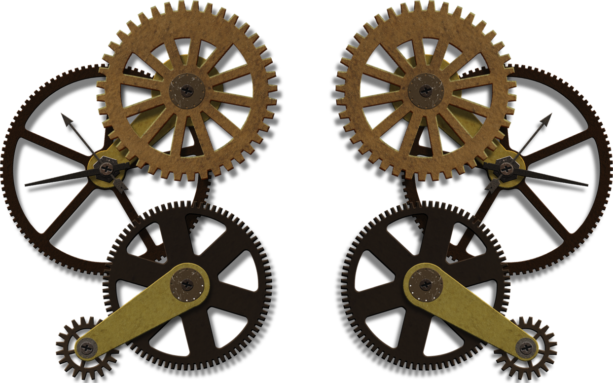 Steampunk Clipart Motorcycle Gear - Clock Gears Steampunk Png (1243x776)