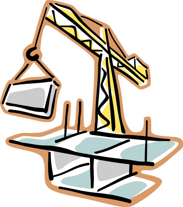 Vector Illustration Of Construction Industry Crane - Vector Illustration Of Construction Industry Crane (619x700)