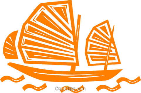 Chinese Junk Royalty Free Vector Clip Art Illustration - Chinese Junk Royalty Free Vector Clip Art Illustration (480x317)