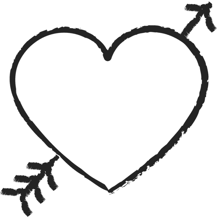 Cute Arrow Heart Png - Transparent Heart With Arrow Png (700x700)