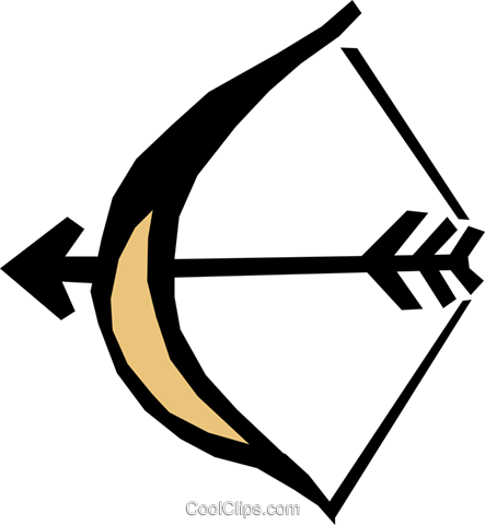 Bow & Arrow Royalty Free Vector Clip Art Illustration - Bow And Arrow Clip Art (443x480)