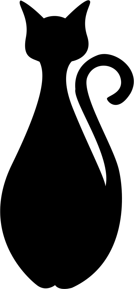 Frontal Black Cat Silhouette Svg Png Icon Free Download - Black Cat Silhouette Png (456x981)
