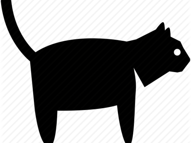 Black Cat Clipart Side View - Cat (640x480)