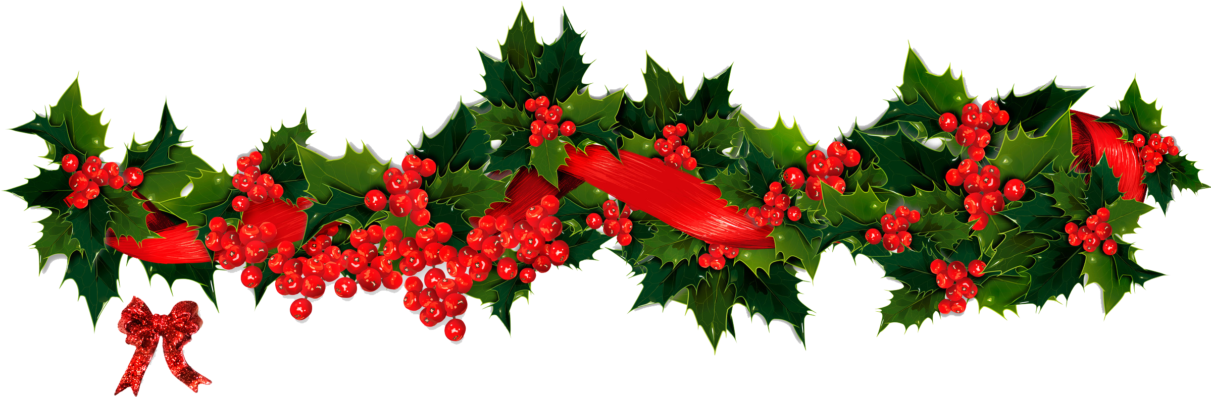2404 X 832 8 0 - Christmas Garland Png (2404x832)