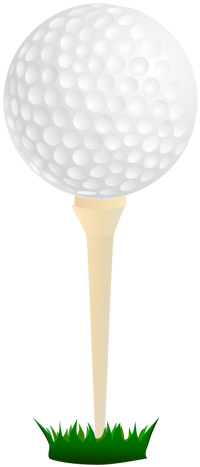 Golf Ball Clipart Big - Golf Ball On Tee Transparent Background (250x500)