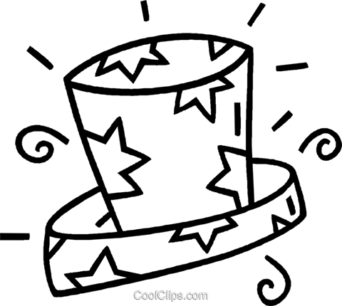 Magicians Hat Royalty Free Vector Clip Art Illustration - Magicians Hat Royalty Free Vector Clip Art Illustration (480x430)