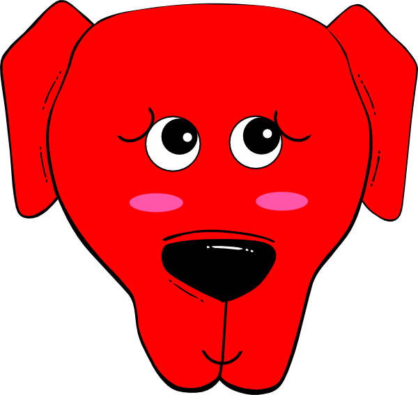 Shy Red Clip Art At Clker - Cartoon Dog Face (600x567)