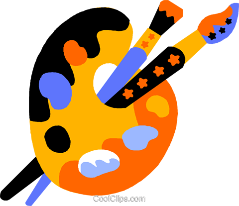 Artist's Palette Royalty Free Vector Clip Art Illustration - Paleta Tinta Vetor Png (480x414)