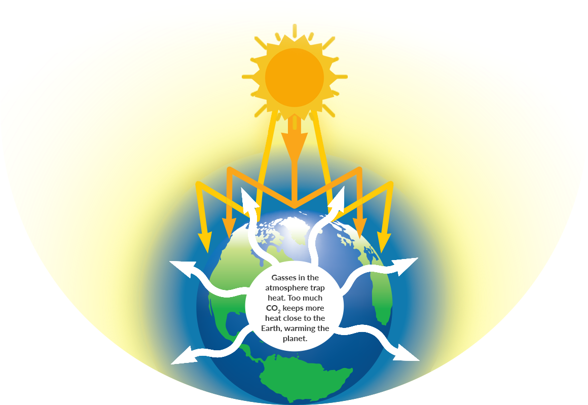 Climate Change & Solar Energy - Greenhouse Effect Transparent (1160x810)