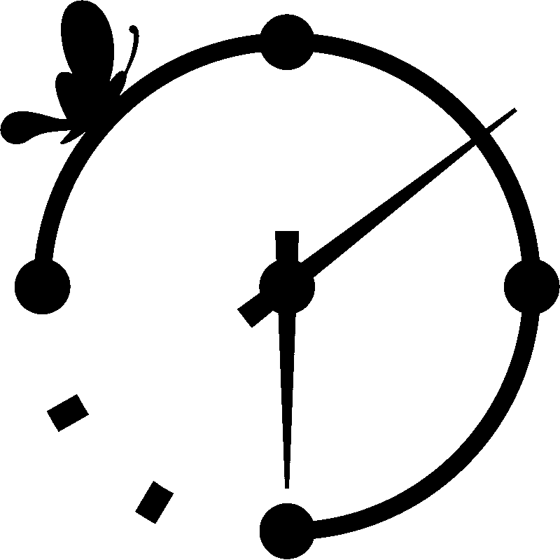 Sticker Papillon Sur Une Horloge Ambiance Sticker Kc - Ad Villaviciosa De Odon (800x800)