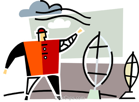 Wind Energy Royalty Free Vector Clip Art Illustration - Illustration (480x353)