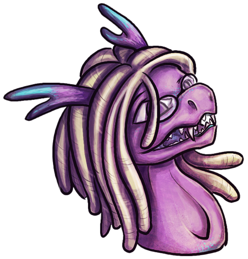 Purple Dreadlock Dragon By Brittanyzerkle - Cartoon (600x600)