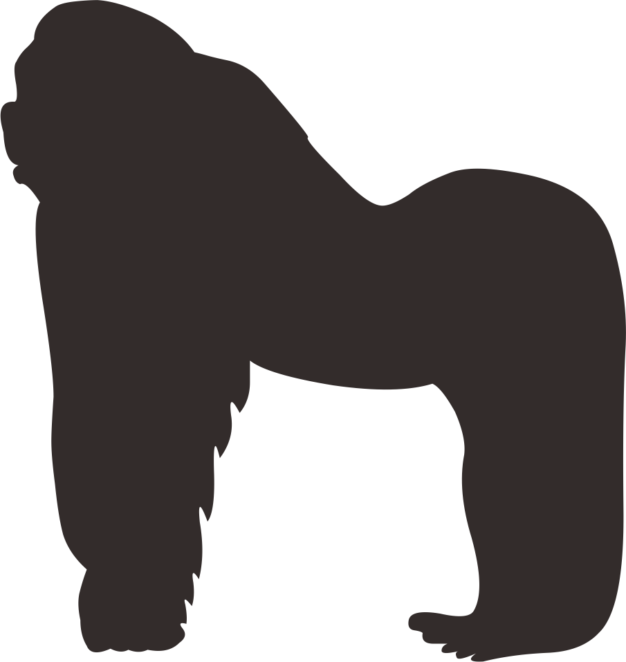 Gorilla Orangutan Silhouette - Gorilla (905x957)