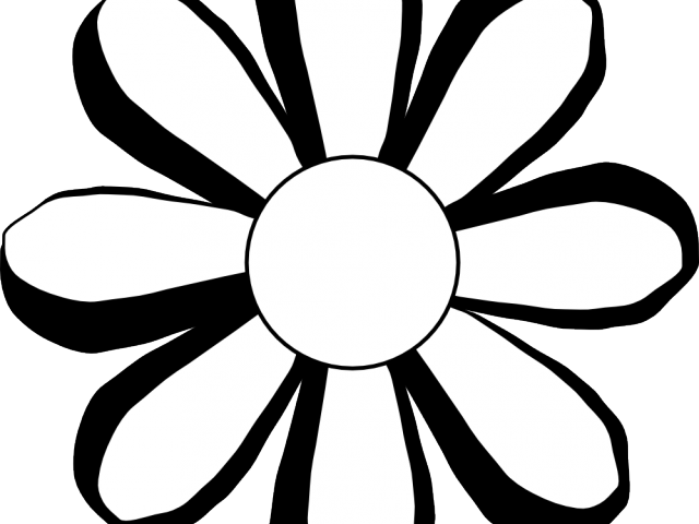 White Flower Clipart Balck White - Flower Black And White Clipart Png (640x480)