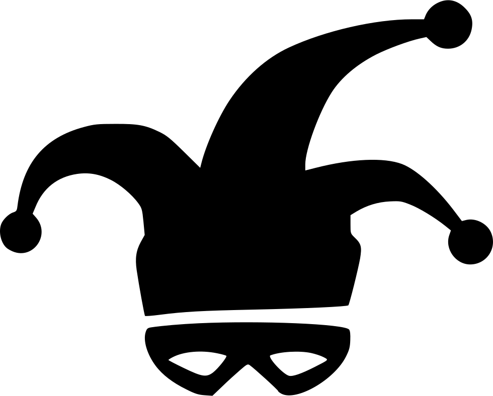 Joker Face Carnaval Hat Svg Png Icon Free Download - Clown Hat Clipart Black And White (980x788)