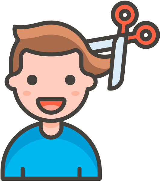 Man Getting Haircut Emoji - Shrugging Icon (866x650)
