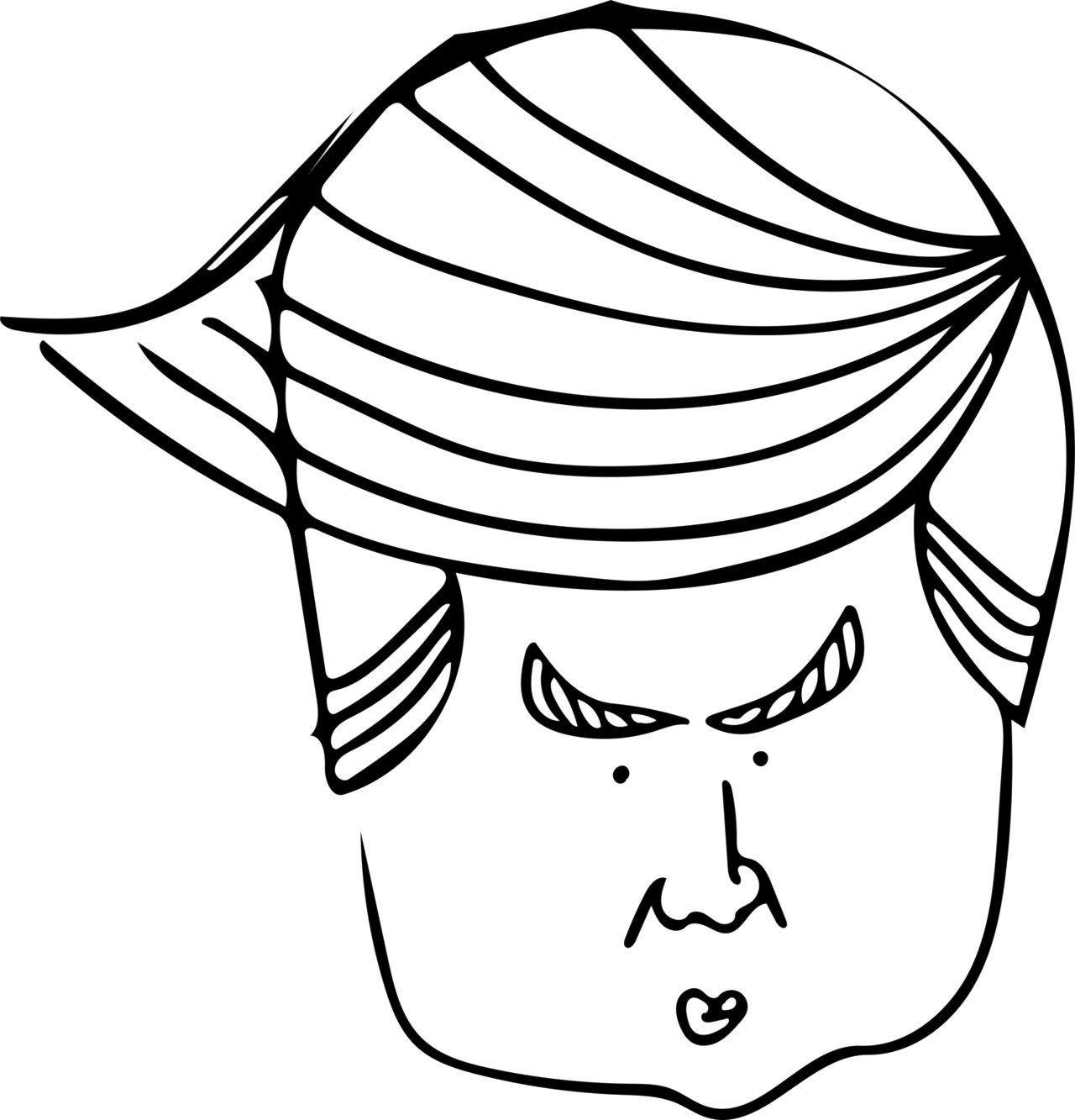 Trump Face - Line Art (1280x1333)